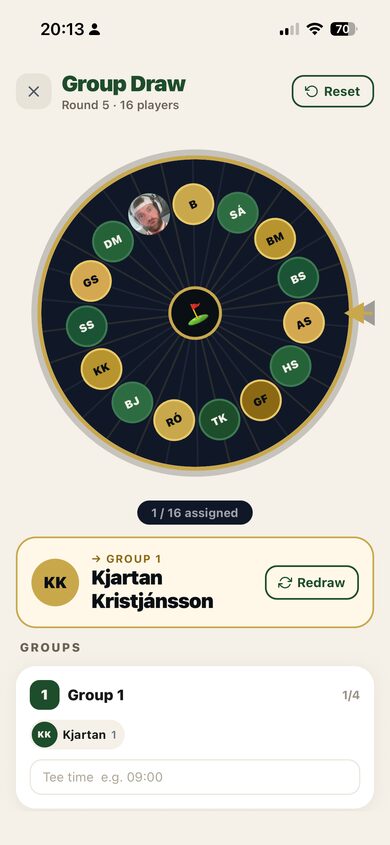 Group draw wheel